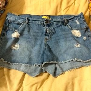 Old Navy Diva Distressed Denim Shorts Size 14